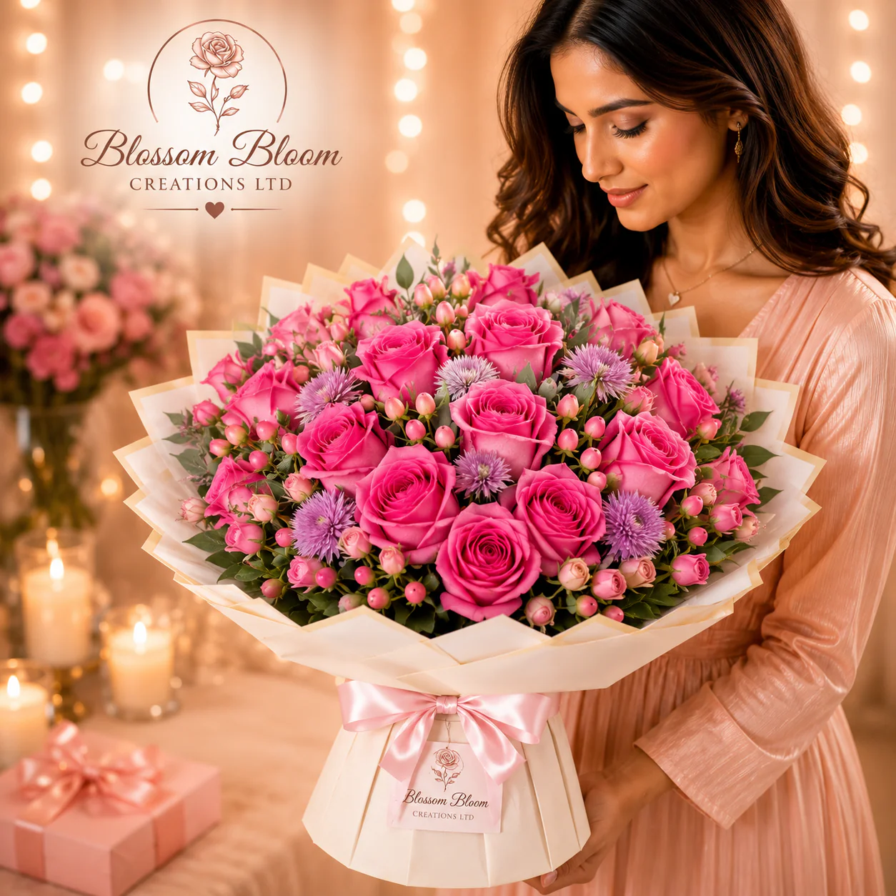 🌹 Pink Romance Rose Bouquet - Image 3