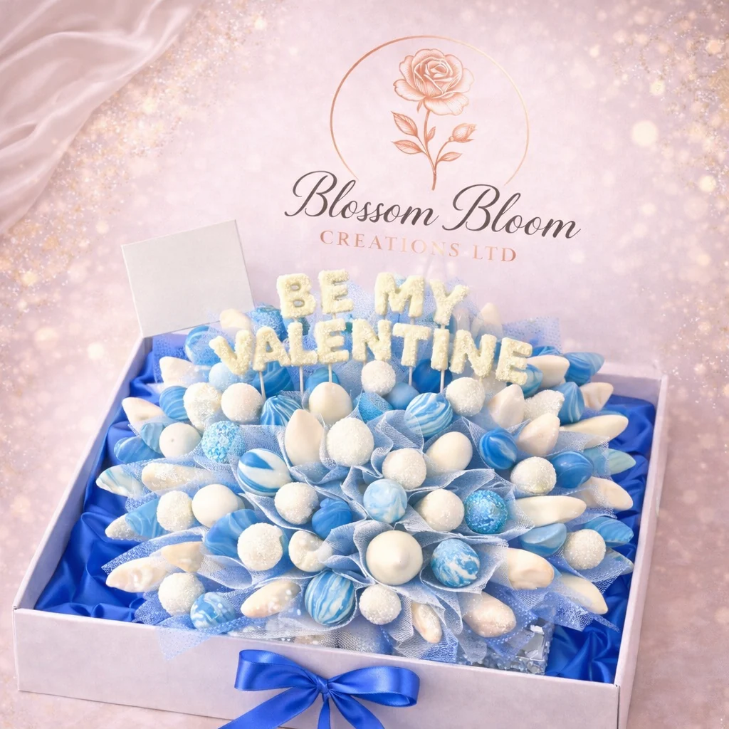 Blossom Bloom Chocolate Fruit Box – Blue Valentine Edition - Image 2