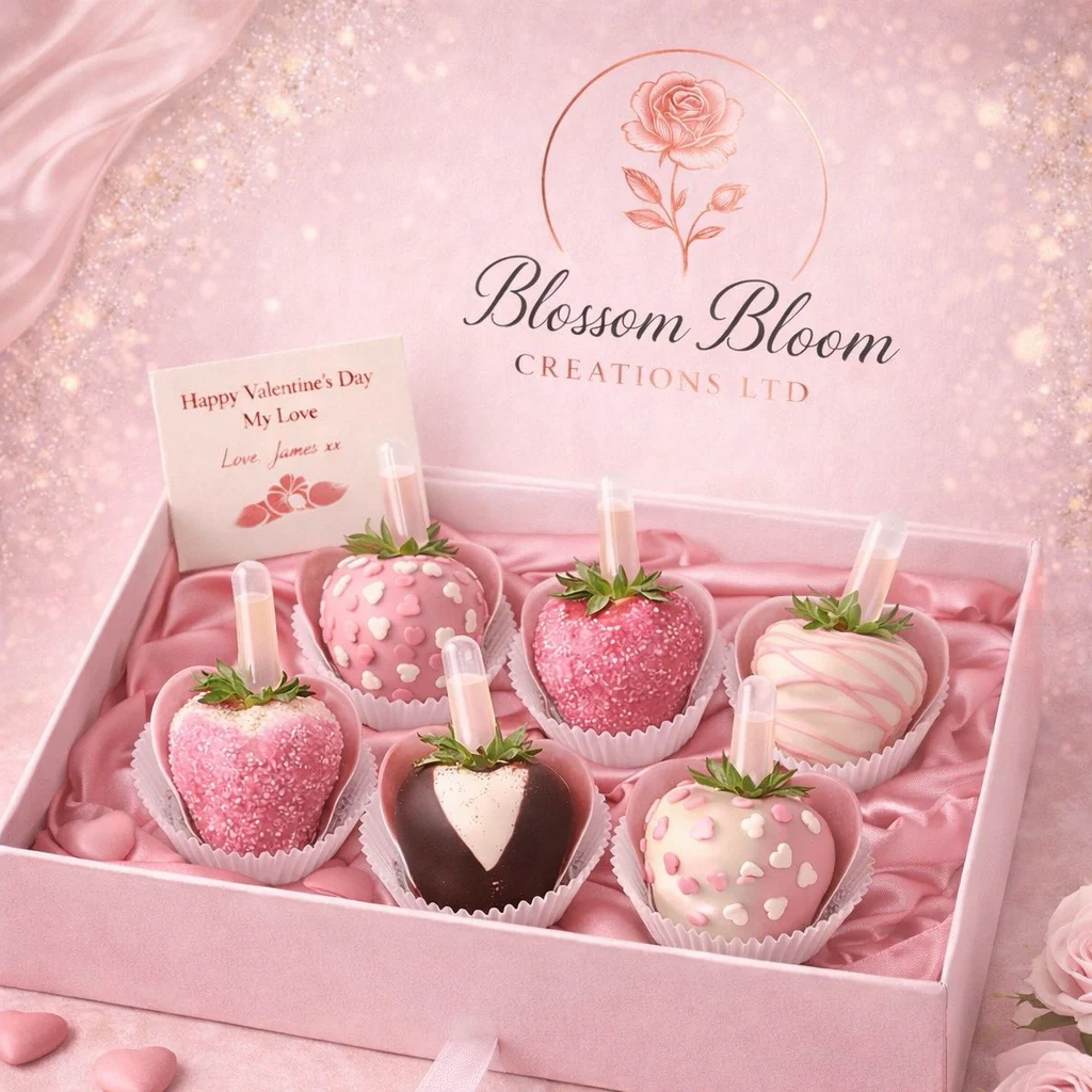 Luxury Pink Chocolate Covered Strawberries London – Elegant Gift Box - Image 3