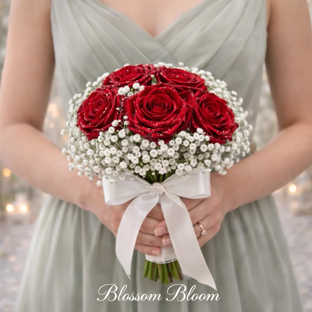 Classic Red Rose Bridesmaid Bouquet - Image 3