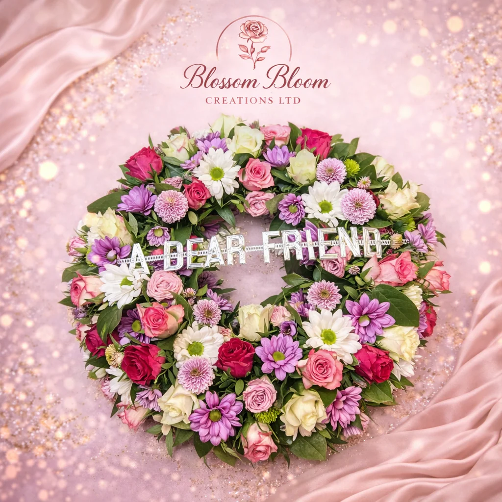 Dear Friend Floral Tribute Wreath - Image 2