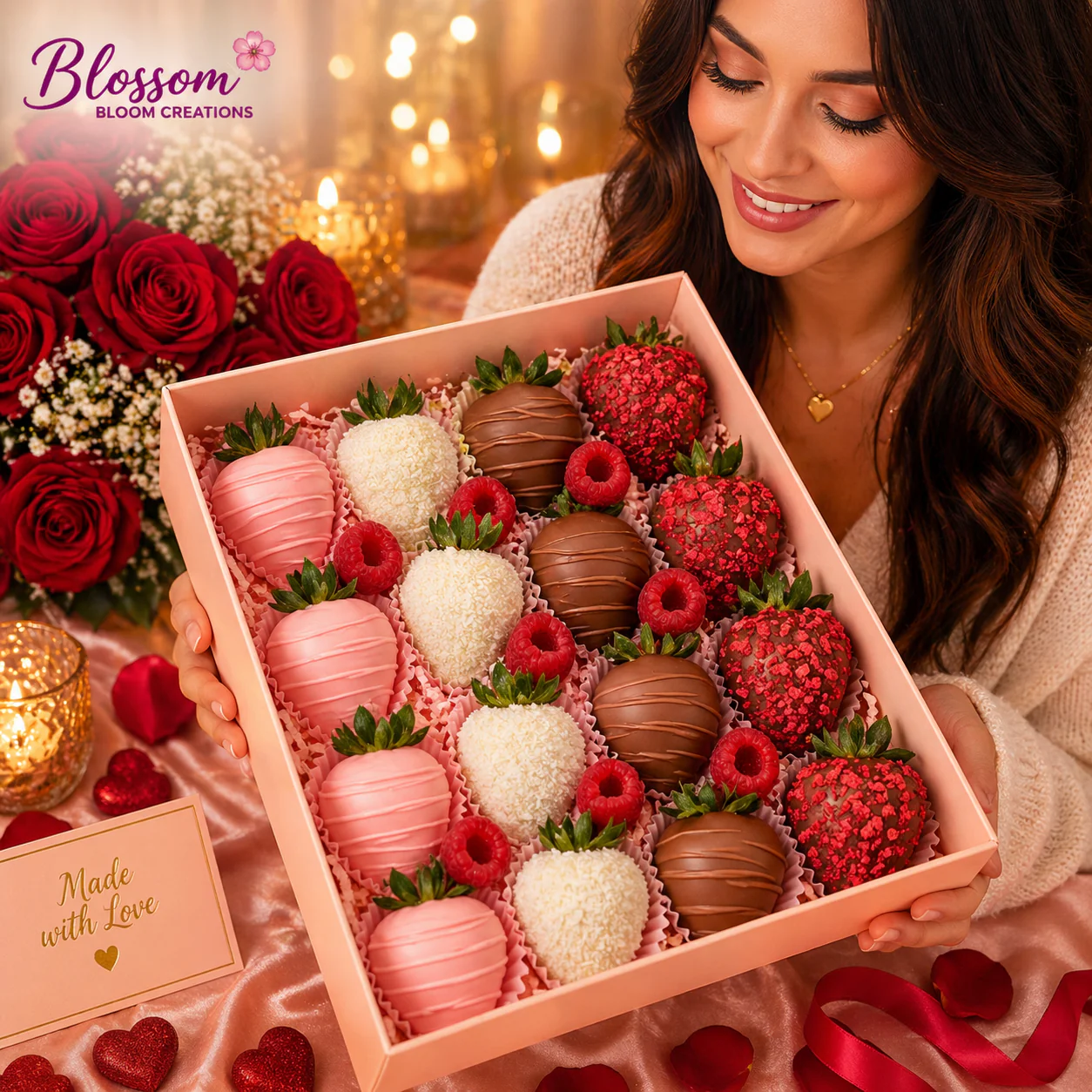 Luxury Assorted Chocolate Strawberry Cherry Box - Image 2