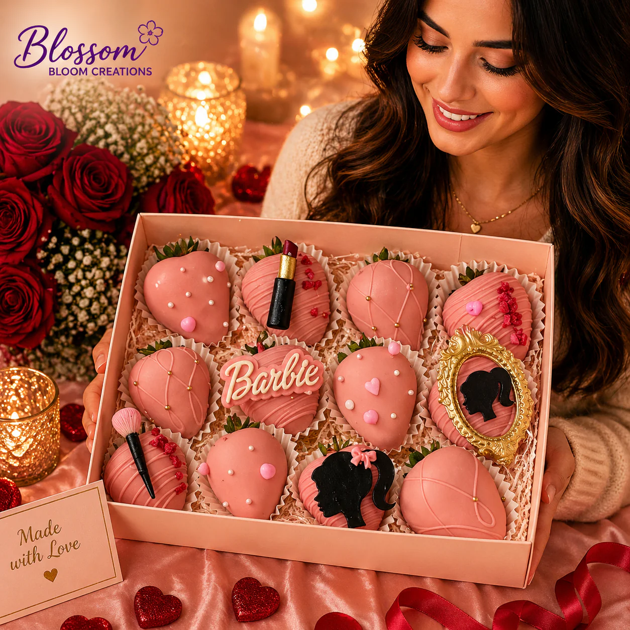 Luxury Barbie-Inspired Chocolate Strawberry Box - Image 2